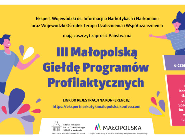 plakat informujący o giełdzie programów profilaktycznych
