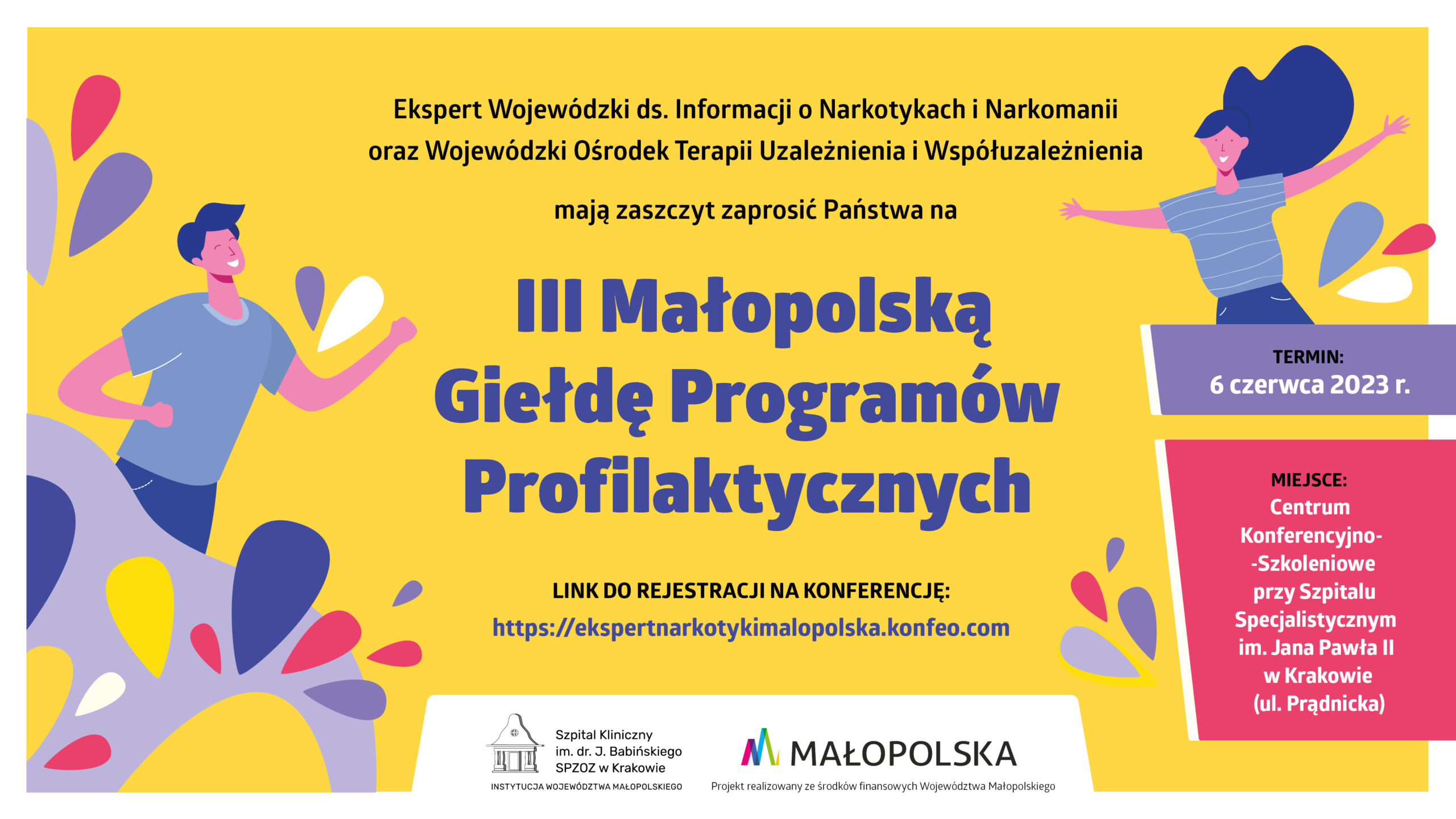 plakat informujący o giełdzie programów profilaktycznych